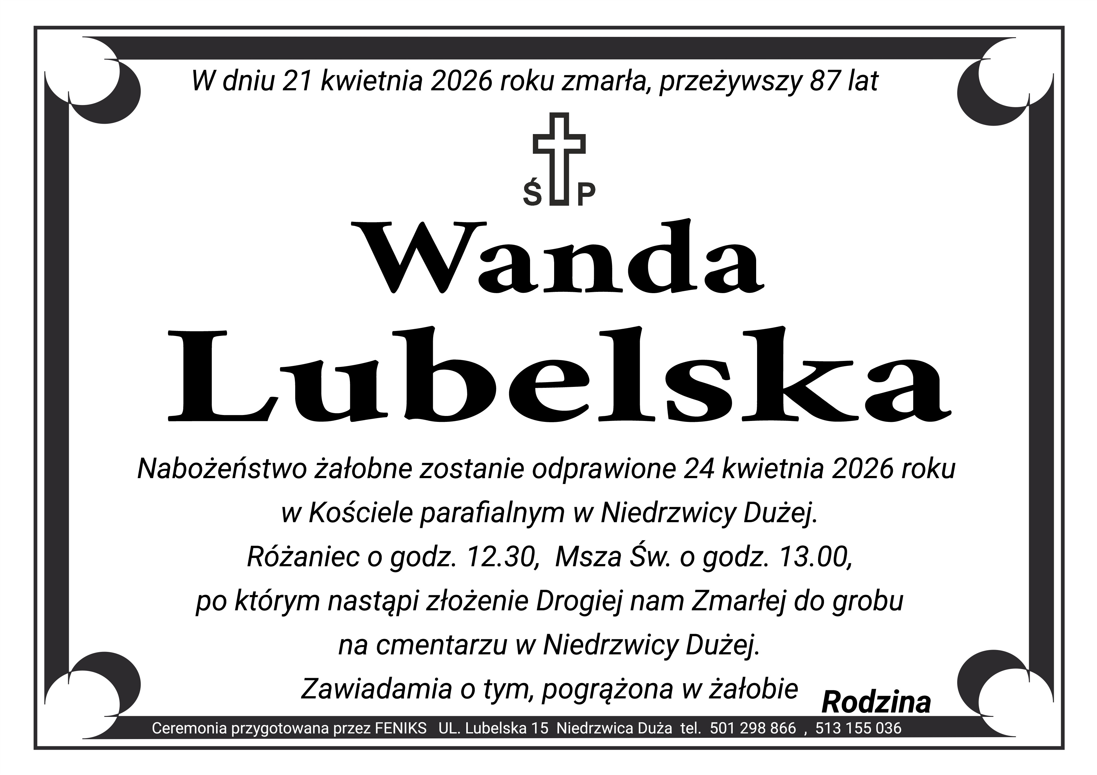 Usługi pogrzebowe Bychawa